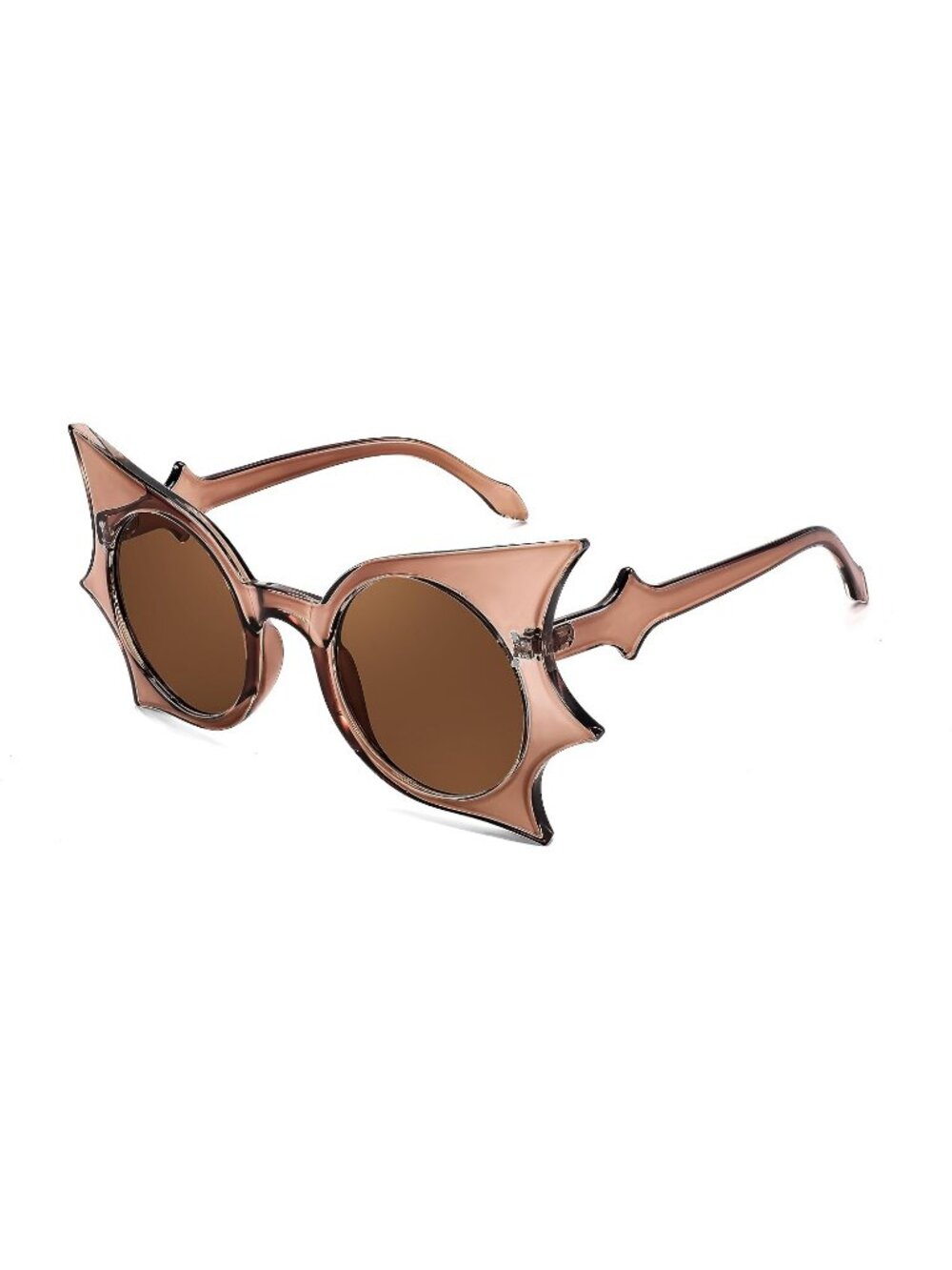 Women's Men's Butterfly Bat Halloween Sunglasses Funny Party Shades-Brown